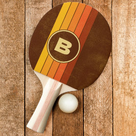 Gedistingeerd vintage strepen met initiaal tafeltennisbatje