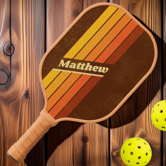 Gedistingeerd vintage strepen met naam pickleball paddle