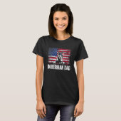 Gedistingeerde Dobermann-vader VS-vlag Vaderdag T-shirt (Voorkant volledig)