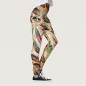 Gedistresseerd Boho Veren Patroon Leggings (Rechts)