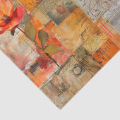 Gedistresseerde bloemenopeenhopingcollage in herfs tissuepapier (Detail)