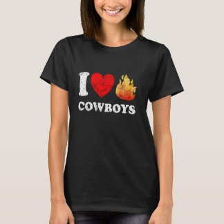 Gedistresseerde I Hart Heet Cowboys I Love Heet Co T-shirt