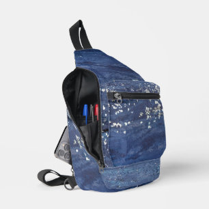 Gedistresseerde verf abstract sling bag