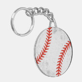 Gedistresseerde vintage honkbal retro atletische s sleutelhanger (Voorkant Links)