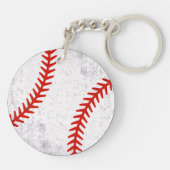 Gedistresseerde vintage honkbal retro atletische s sleutelhanger (Achterkant)