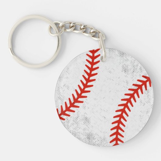 Gedistresseerde vintage honkbal retro atletische s sleutelhanger (Voorkant)