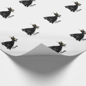 Gedistresseerde Zwarte Vette Kat Cadeaupapier (Hoek)