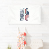 Gedistrobeerde Amerika Baard Patriottische Vector  Spandoek (Insitu)