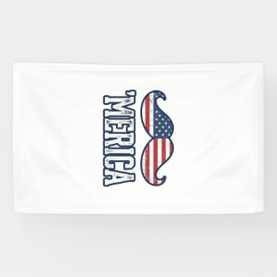 Gedistrobeerde Amerika Baard Patriottische Vector Spandoek