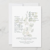 Gedmuleerde Eucalyptus Greenery Blauwgroen Typogra Kaart (Voorkant)
