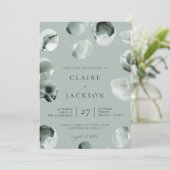 Gedmuleerde groene Eucalyptus Modern Wedding Kaart (Staand voorkant)