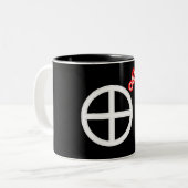 gedoemd tweekleurige koffiemok (Voorkant links)