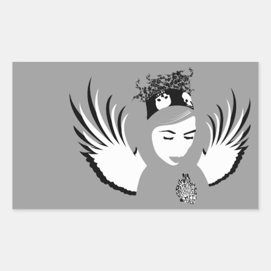 gedoemde devotie : verloren engel rechthoekige sticker (Voorkant)