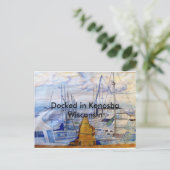 Gedokt in Kenosha Wisconsin Briefkaart (Staand voorkant)