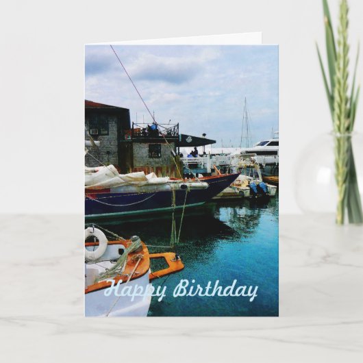 Gedokte Boats in Newport RI Kaart (Voorkant)