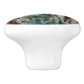 Gedolven turquoise steen keramische knop (Zijkant)