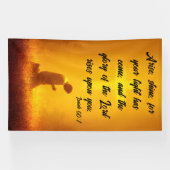 Gedompeld in Genade: Het Licht van Jesaja 60:1 Spandoek (Horizontaal)