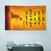 Gedompeld in Genade: Het Licht van Jesaja 60:1 Spandoek (Beurs)