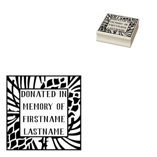 gedoneerd in Memory Bookplate Rubberstempel (Gestempeld)