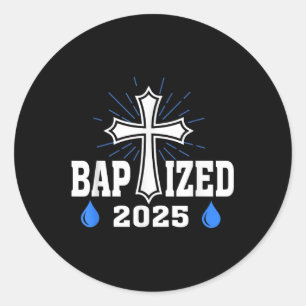 Gedoopt 2025 Christelijke Jezus Water Doopkerk Ronde Sticker