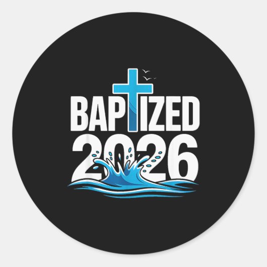Gedoopt 2026 ronde sticker (Voorkant)
