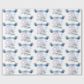 Gedoopt Heilige Geest Jongen Blauw Wit Kruis Duif Cadeaupapier (Vlak)