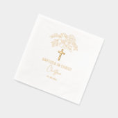 Gedoopt in Christus Bloemenkruis Religieuze gebeur Folie Servetten (Links)