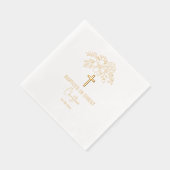 Gedoopt in Christus Bloemenkruis Religieuze gebeur Folie Servetten (Rechts)