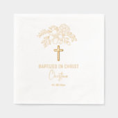 Gedoopt in Christus Bloemenkruis Religieuze gebeur Folie Servetten (Voorkant)