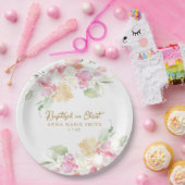 Gedoopt in Christus Roze Bloemen Aangepaste Doop Papieren Bordje (Feest)