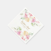 Gedoopt in Christus Roze Bloemen Aangepaste Doop Servet (Hoek)