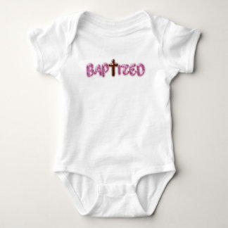Gedoopt - Roze Cross Baby Bodysuit - Doopcadeau