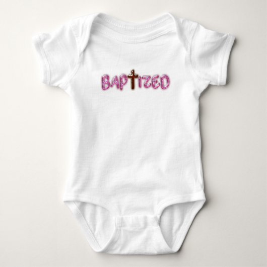 Gedoopt - Roze Cross Baby Bodysuit - Doopcadeau (Voorkant)