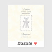 Gedoopte drieling op 3 gele kruizen gepersonalisee sticker (Vel)
