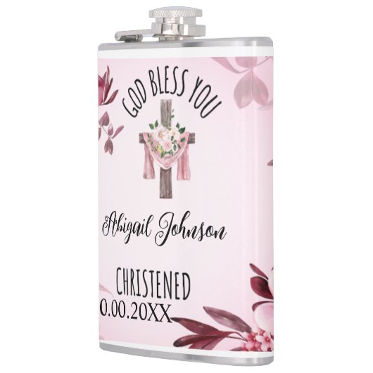 Gedoopte naam Datum God zegene u Custom Heupfles (Links)