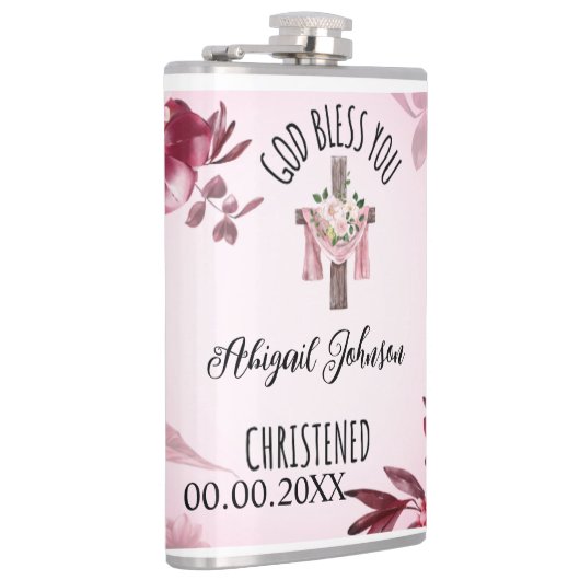 Gedoopte naam Datum God zegene u Custom Heupfles (Rechts)