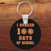 Gedopt 100 dagen van school basketbal 100e dag van sleutelhanger (Voorkant)