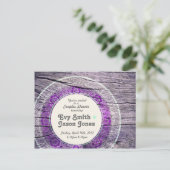 Gedopt hout - Aangepaste afwijking - Paars + Blauw Uitnodiging Briefkaart (Staand voorkant)