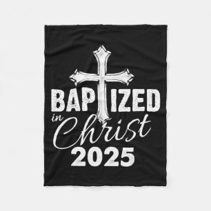 Gedopt in Christus 2025 - Christelijk Kruis Verlos Fleece Deken