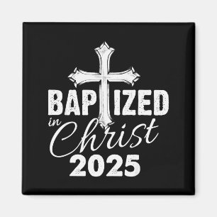 Gedopt in Christus 2025 - Christelijk Kruis Verlos Magneet