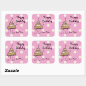 Gedopte Birthday Cake Birthday Sticker (Vel)