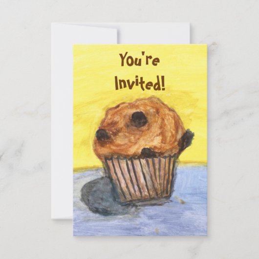 Gedopte chocolade Chip Muffin Invitation Kaart (Voorkant)