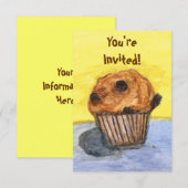Gedopte chocolade Chip Muffin Invitation Kaart (Voorkant / Achterkant)