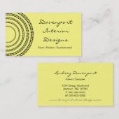 Gedopte halve maan Visitekaartje, kanariegeel Visitekaartje (Voorkant / Achterkant)