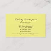 Gedopte halve maan Visitekaartje, kanariegeel Visitekaartje (Achterkant)