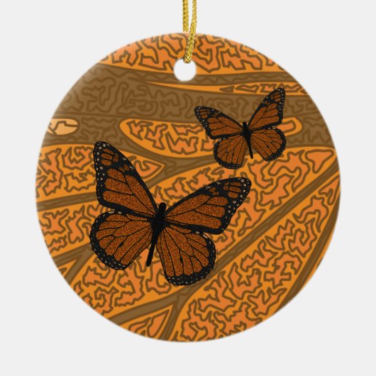 Gedopte monarch keramisch ornament (Voorkant)