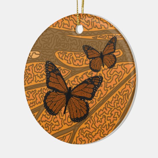 Gedopte monarch keramisch ornament (Links)