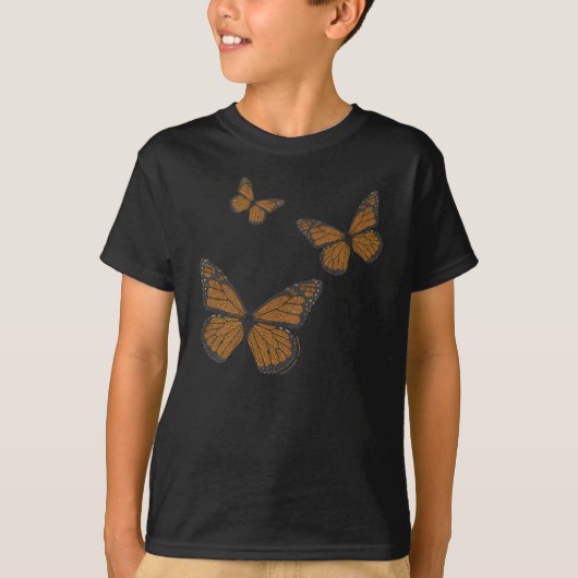 Gedopte Monarch Kind en Baby Donker Shirt (Voorkant)