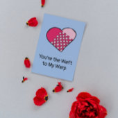 Gedopte rode roze en roze geweven Valentijnsdag Kaart