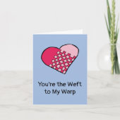 Gedopte rode roze en roze geweven Valentijnsdag Kaart (Voorkant)